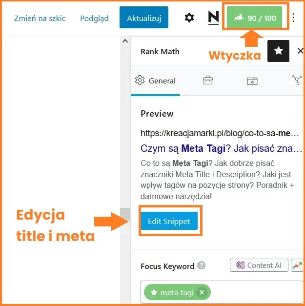 Edycja title i meta w WordPress.