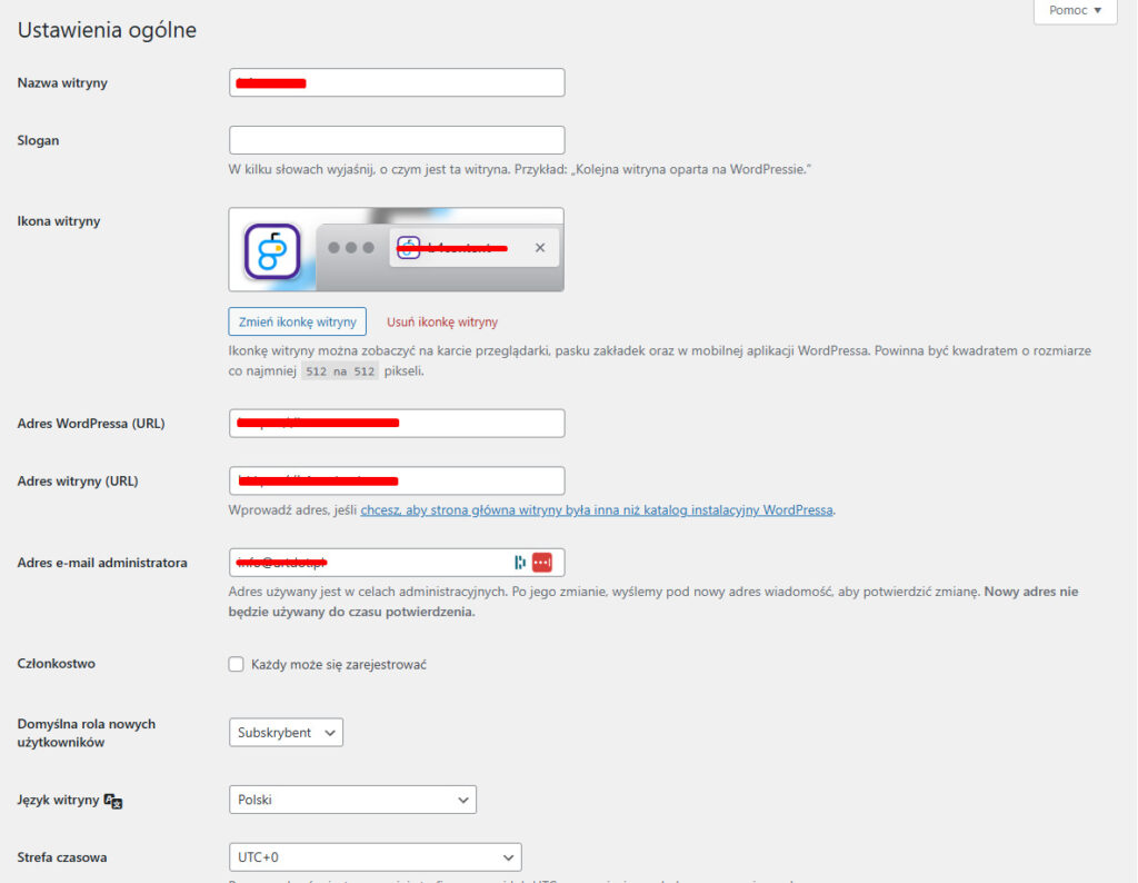 Jak założyć bloga na WordPress? 11 prostych kroków! 10 Ustawienia ogólne witryny WordPress.