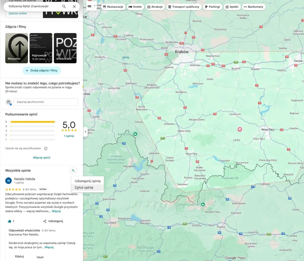 Pozytywne opinie Google – jak zdobywać, pisać i zarządzać recenzjami online 3 zgłaszanie opinii w google