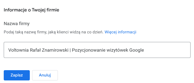 Jak poprawnie nazwać profil firmy w Google (nazwa firmy a SEO lokalne) 4 image 6