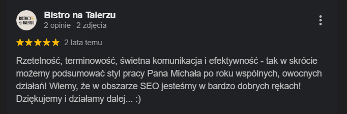 Opinia klienta o pozycjonowaniu – Kreacja Marki