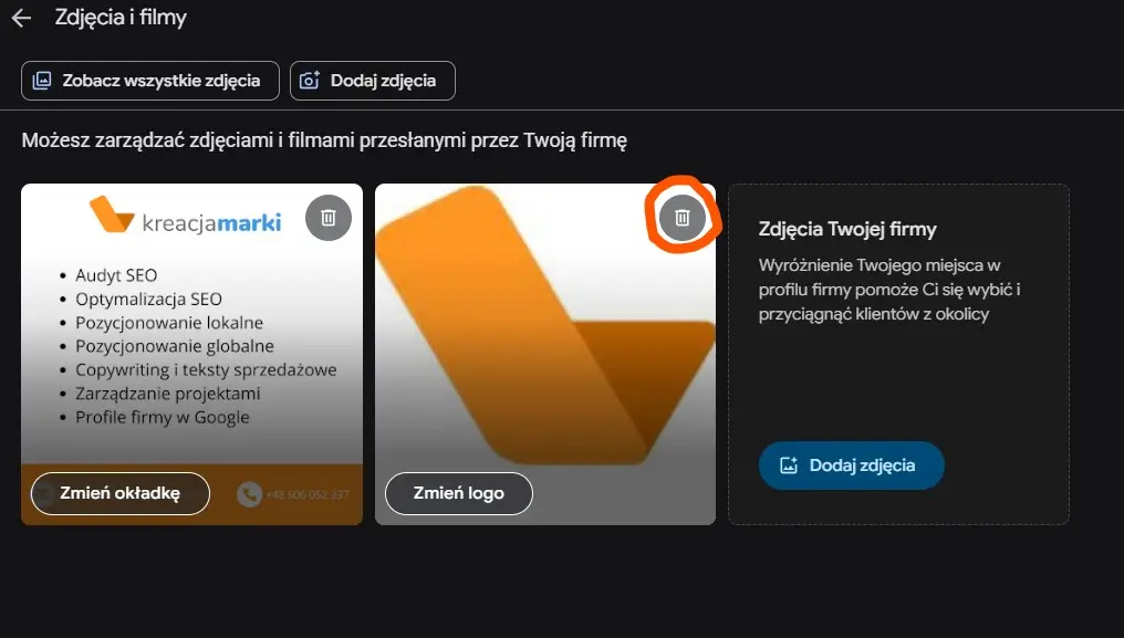Jak usunąć zdjęcie z wizytówki Google Moja Firma w 2026? 3 usuwanie zdjęcia z wizytówki google