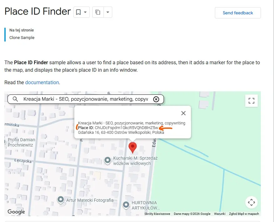 prośba o opinie place ID finder